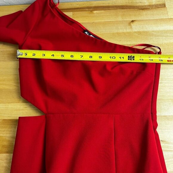 Jill Jill Stuart Cardinal Red Cutout Sheath One Shoulder Cocktail Dress Size 2 - Picture 9 of 9